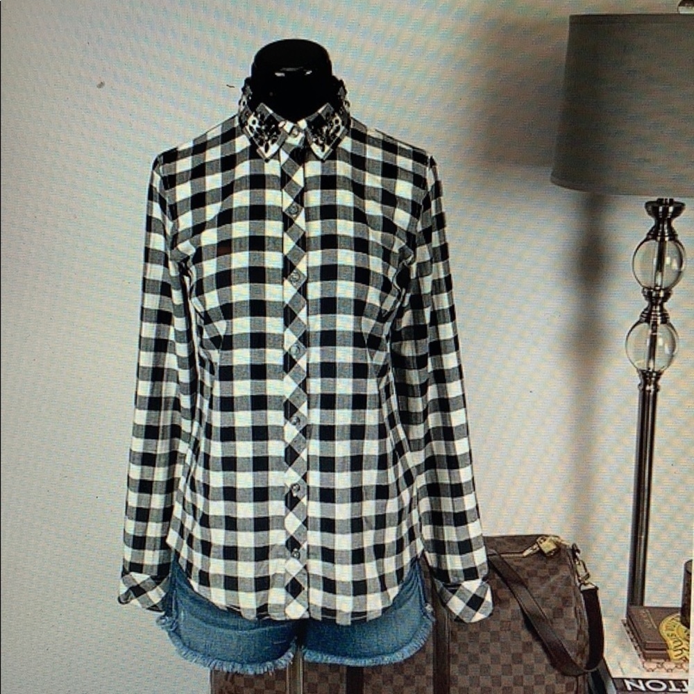 C. Wonder embellished flannel shirt - Picture 3 of 3